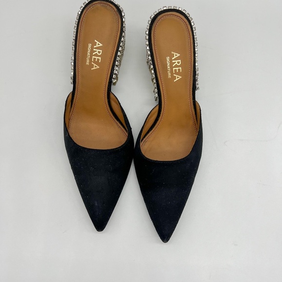 AREA NYC Crystal Fringe Kitten Party Heel Size 6 - Picture 4 of 7